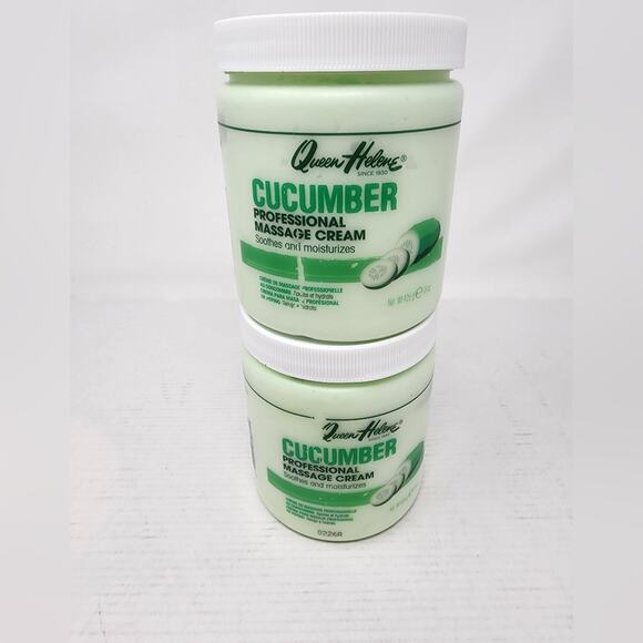New Professional Massage Cream Set/ 2 Cucumber Queen Helene  Body Cream - Picture 2 of 4